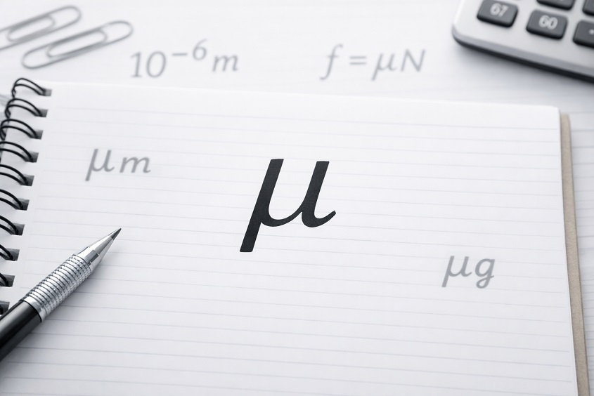 ノートに書かれた”μ”
